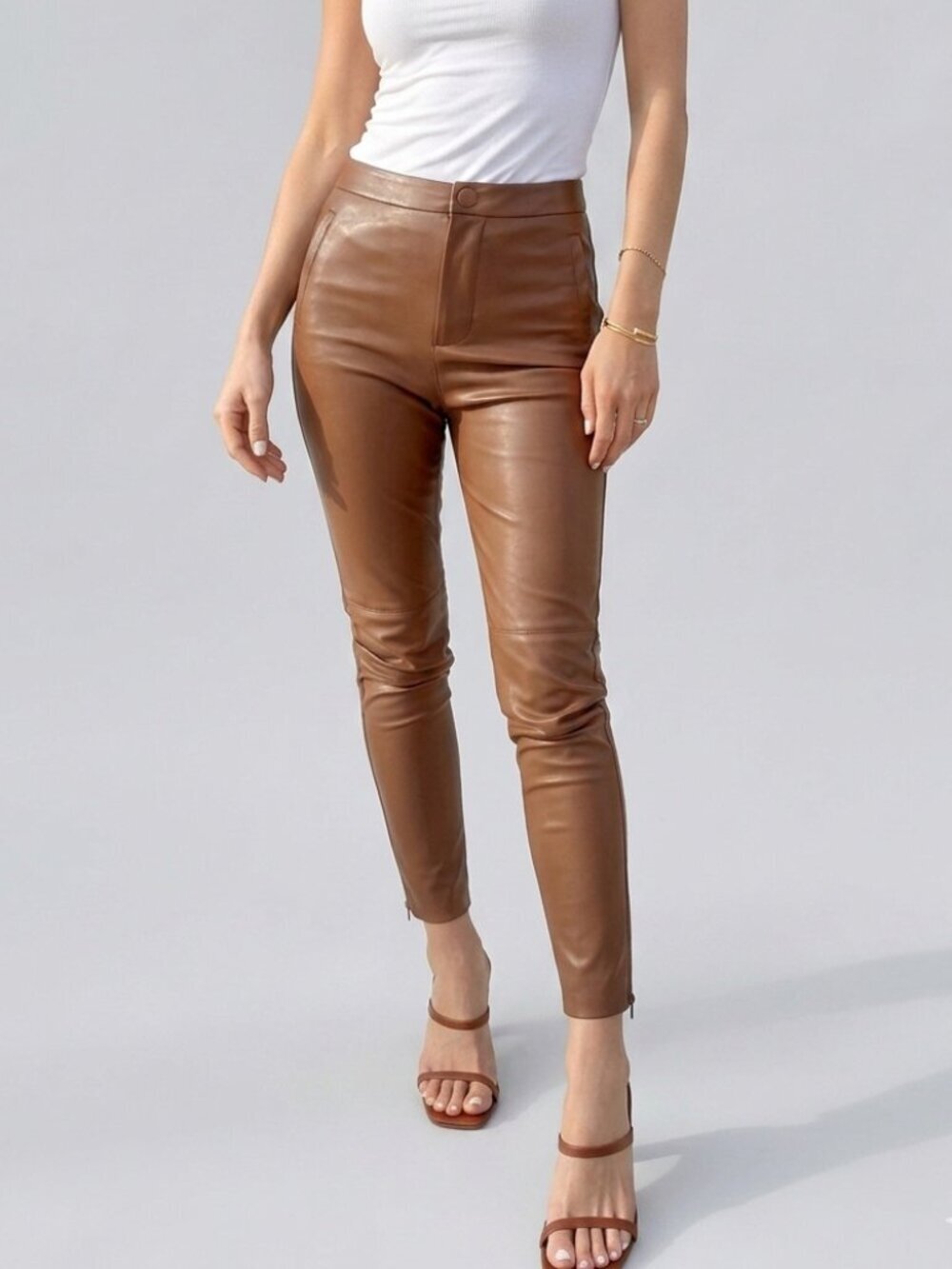 NWT Zara Faux Leather High Rise Leggings